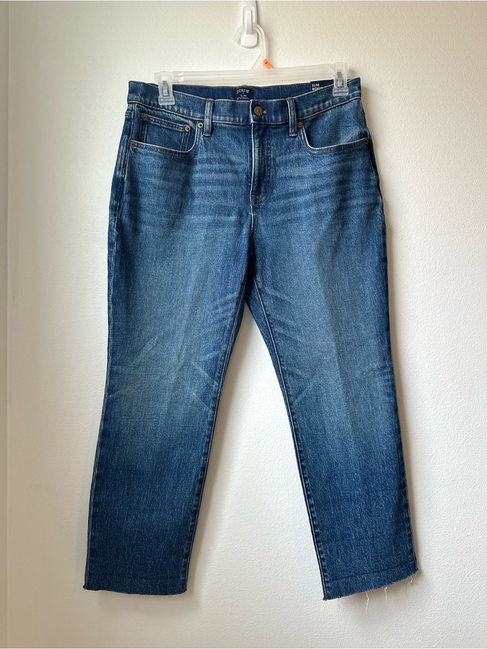 NWT J.Crew Slim Boyfriend All-Day Stretch Jeans 29P Petite Raw Hem